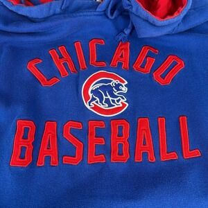 Vintage Fanatics Chicago Cubs Baseball Hoodie Royal Blue Red Unisex M MLB